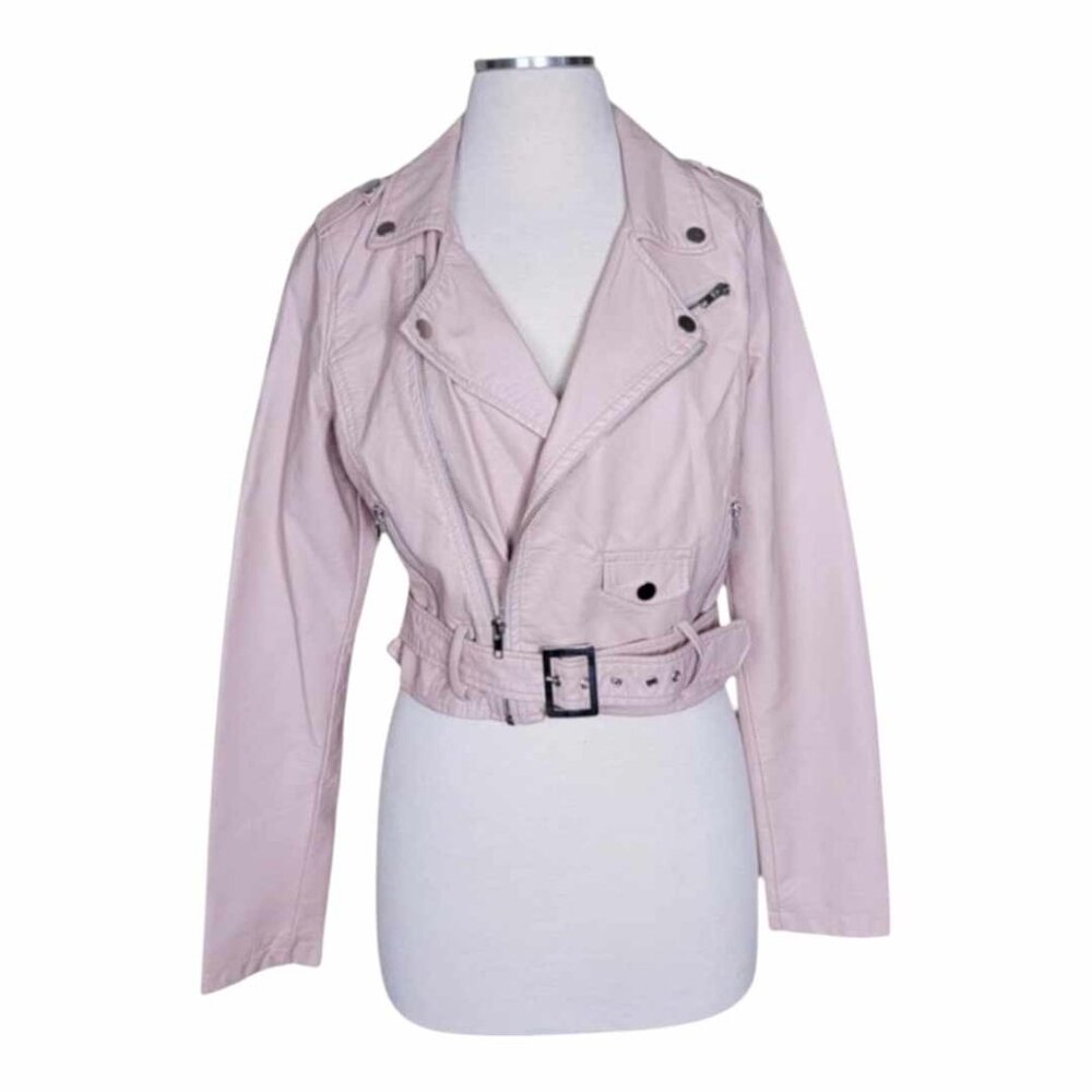 Ashley Outwear Faux Leather Jacket Women's Sz Medium - Pink